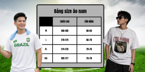 chọn size áo chuẩn cho nam - áo thun unisex