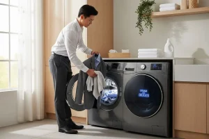 cách làm phẳng áo thun không cần bàn ủi - máy sấy áo