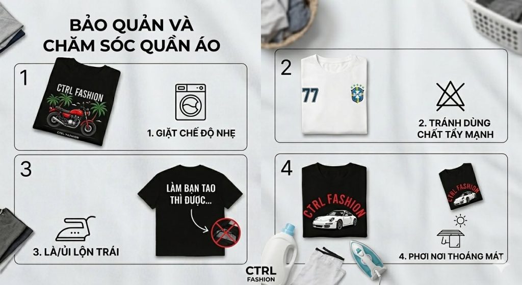 bảo quản quần áo - áo thun unisex