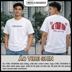 ao-vide-shine-áo thun in chữ phong cách vintage