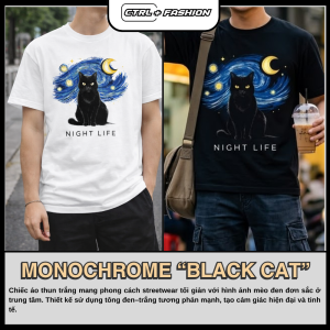 Monochrome Black Cat - ảnh phụ áo trắng đen